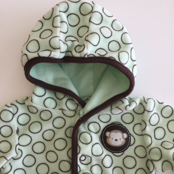 Emma Jack mint green fleece sweater with hoodie 3M - Picture 3 of 6